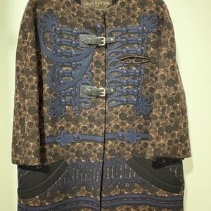 Louis Vuitton Brown Blue Coat Size 36